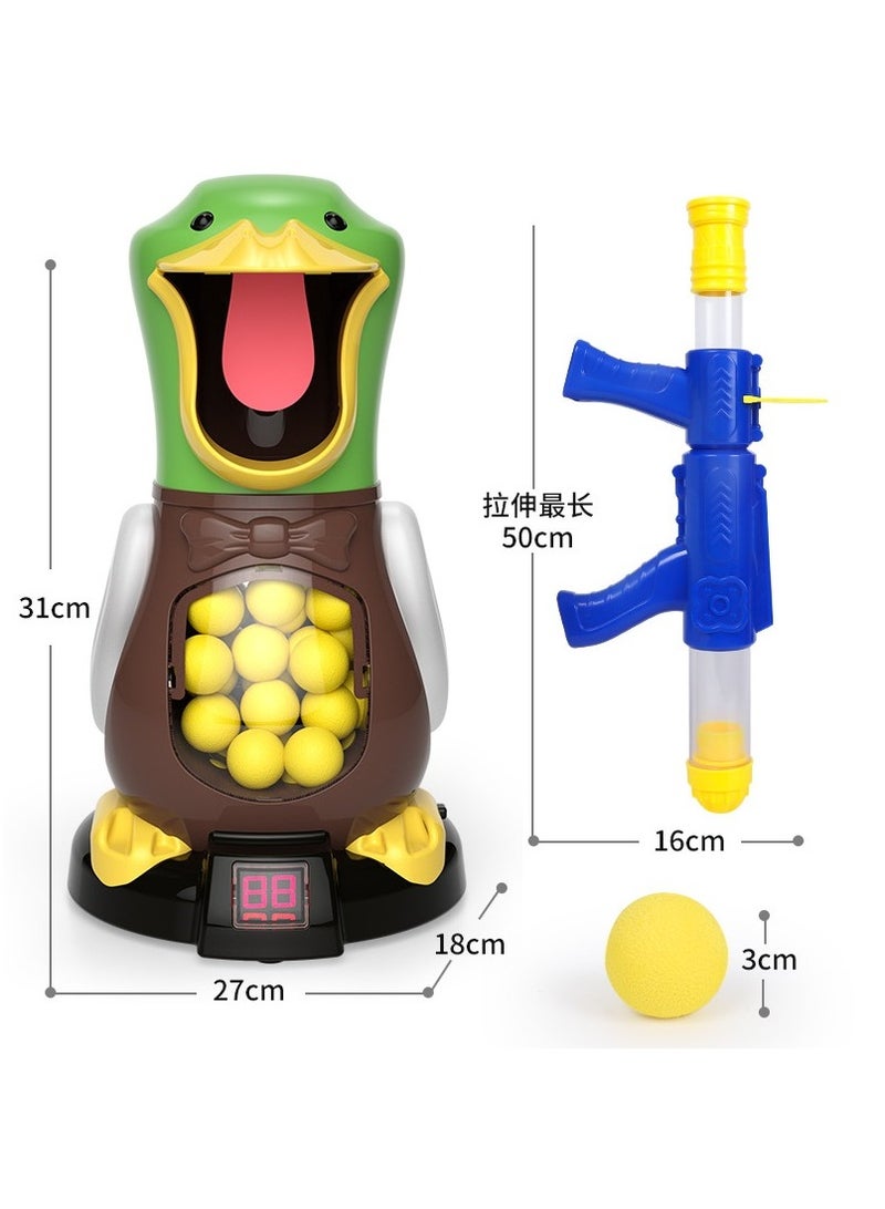 Target Shooter Battle Toy with LCD Score Record and 2 Air Pump Guns and 24 Soft Foam Ball Bullets and 2 Goggles, Interactive Electronic Games Toys Gift for Boys and Girls