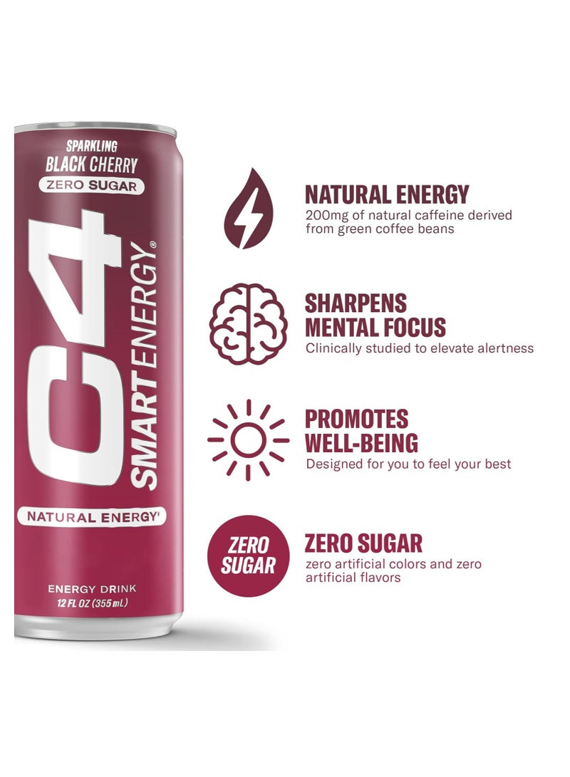 C4 Smart Energy Drink Black Cherry 355 ml Pack of 12