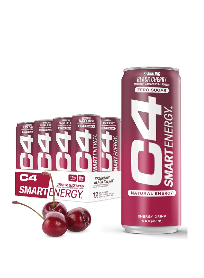 C4 Smart Energy Drink Black Cherry 355 ml Pack of 12