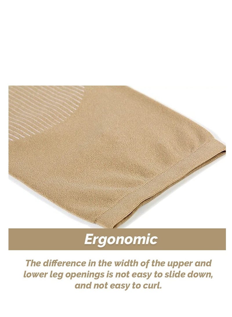 2 Pairs Thermal Warmer Knee Support Sleeve Breathable Stretchy Knee Brace Anti Skid Pads Cashmere Knit Compression Knee Pads Pain Joint Arthritis Relief for Gym Running Cycling Dancing