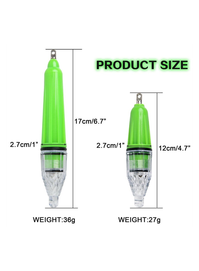 LED Underwater Fishing Light, 4Pcs Deep Drop Super Waterproof LED Fishing Light, Attractive Glow Bait Lure Green Lamp Night Fishing Tools for Saltwater Freshwater
