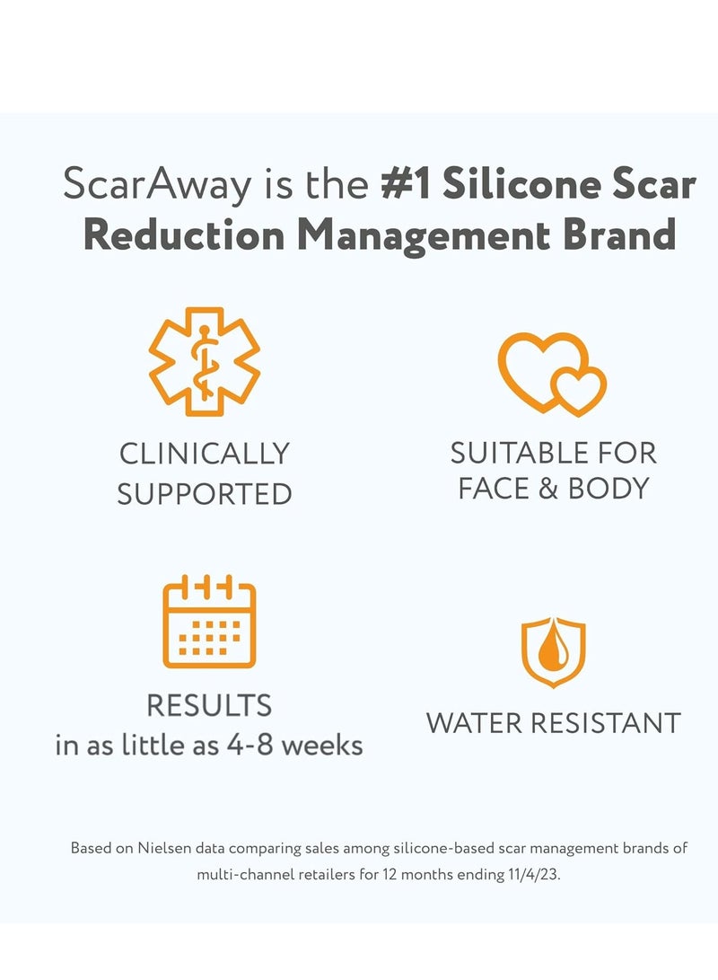 ScarAway Kids Silicone Scar Gel, 100% Medical-Grade, Helps Improve Size, Color & Texture of Hypertrophic & Keloid Scars on Face & Body from Injury, Burns & Surgery, Water Resistant, Clear, 6g
