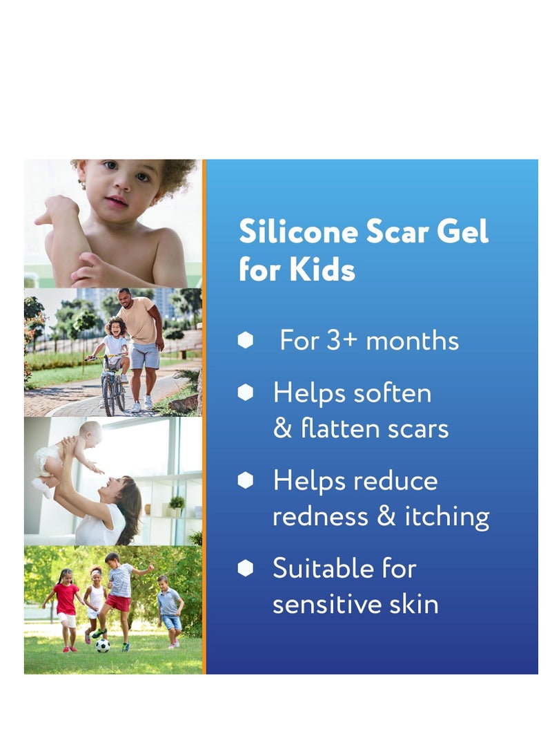 ScarAway Kids Silicone Scar Gel, 100% Medical-Grade, Helps Improve Size, Color & Texture of Hypertrophic & Keloid Scars on Face & Body from Injury, Burns & Surgery, Water Resistant, Clear, 6g