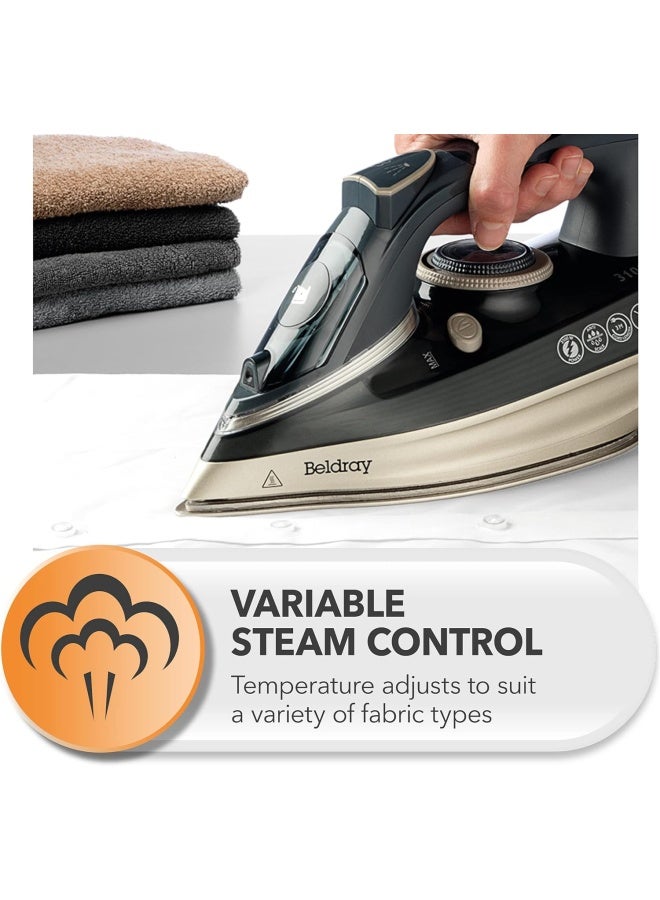 Beldray Ultra Ceramic Steam Iron with Dual Soleplate Technology Black