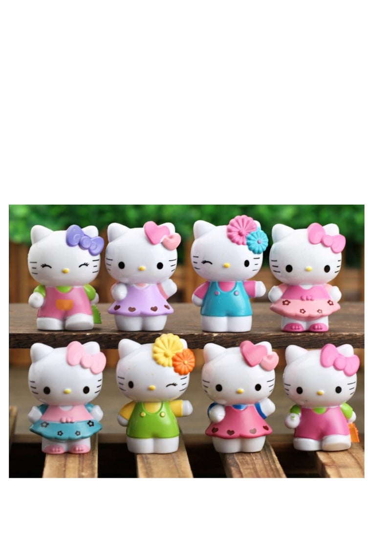 8 Pack Kawaii Sanrio Figure Hello Kitty Figure Birthday Party Supplies, Cinnamon Cupcake Toppers, Cute Mini Figure Toys  Birthday Party Favor For Kids Fans Collection Bouquet Desk Decor