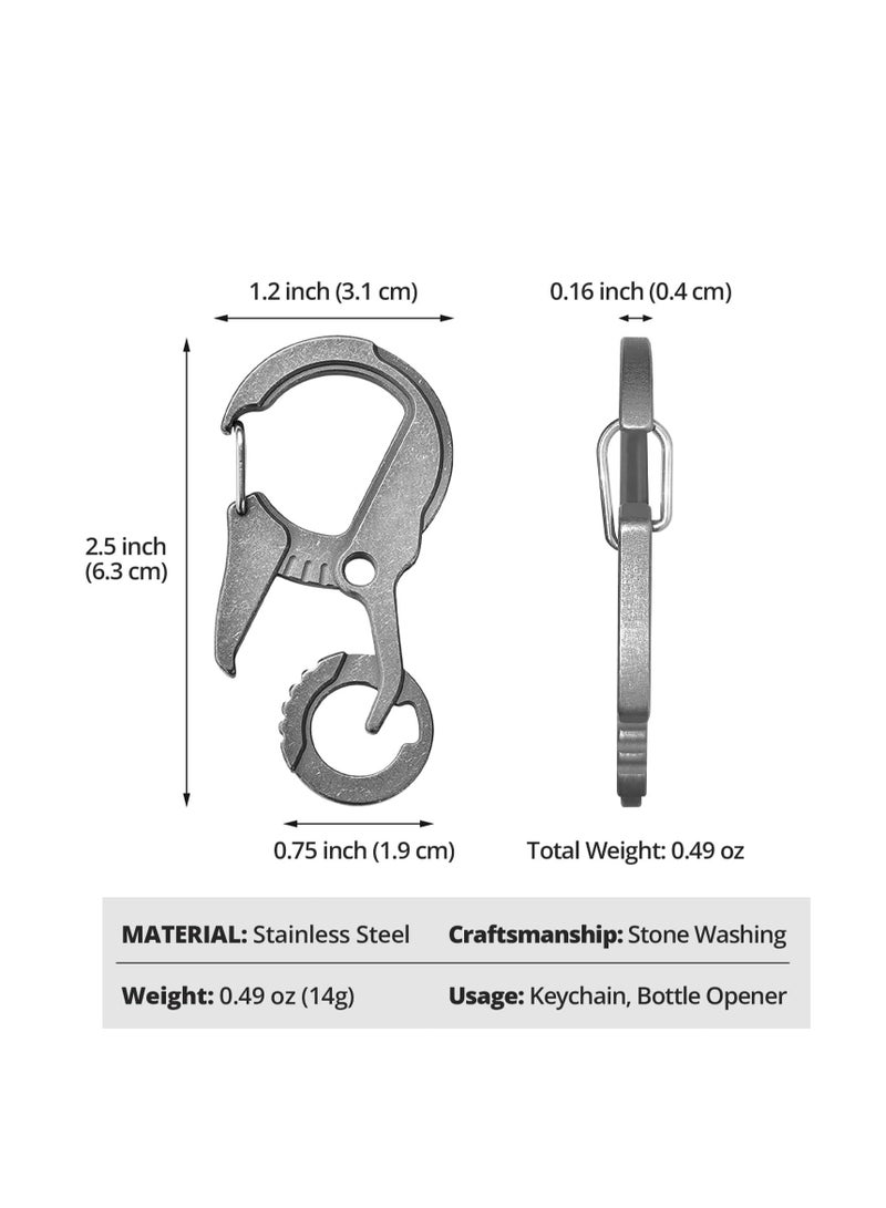 Titanium Carabiner Keychain Clip, Key Chain with Bottle Opener and Key Ring Hole, EDC Tactical Quick Release Keychain Carabiner Clip, Car Keys Organizer Accessories for Men and Women