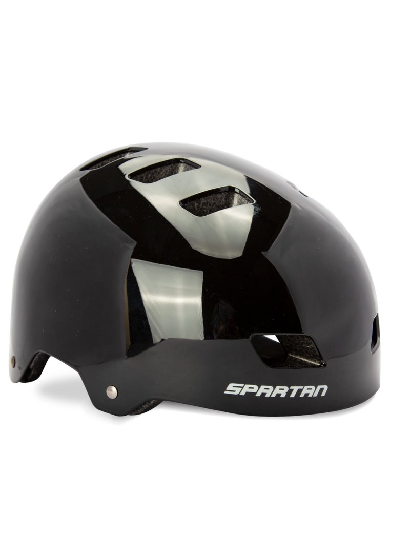 Spartan Mirage Kids Helmet (Midnight Black) for Kids Ages 6-14; Multi-Sport Boys and Girls Scooter, Bike and Skateboard Helmet