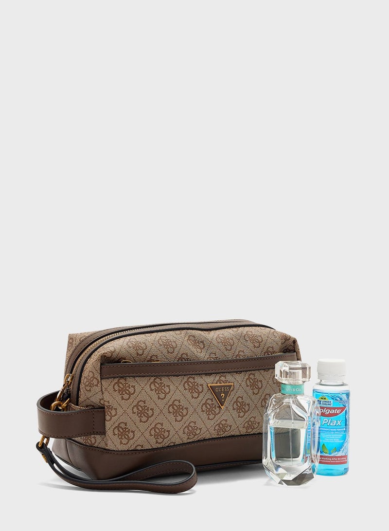 Logo Printed Wash Bag