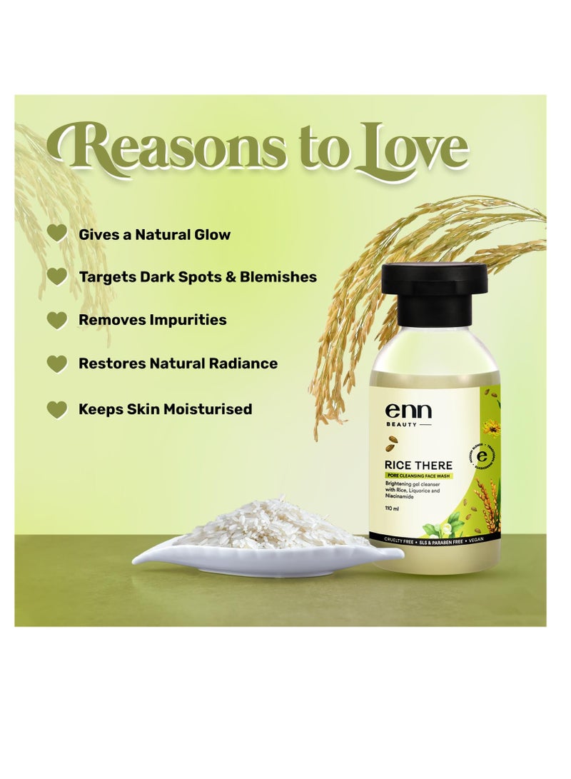 ENN Rice There  Brightening Gel Face Wash  Targets Dark Spots And Blemishes  Refreshes Skin  Rice Water   Mulberry Extract   Niacinamide  Liquorice Extract  Natural  For Women and  Men  100ml