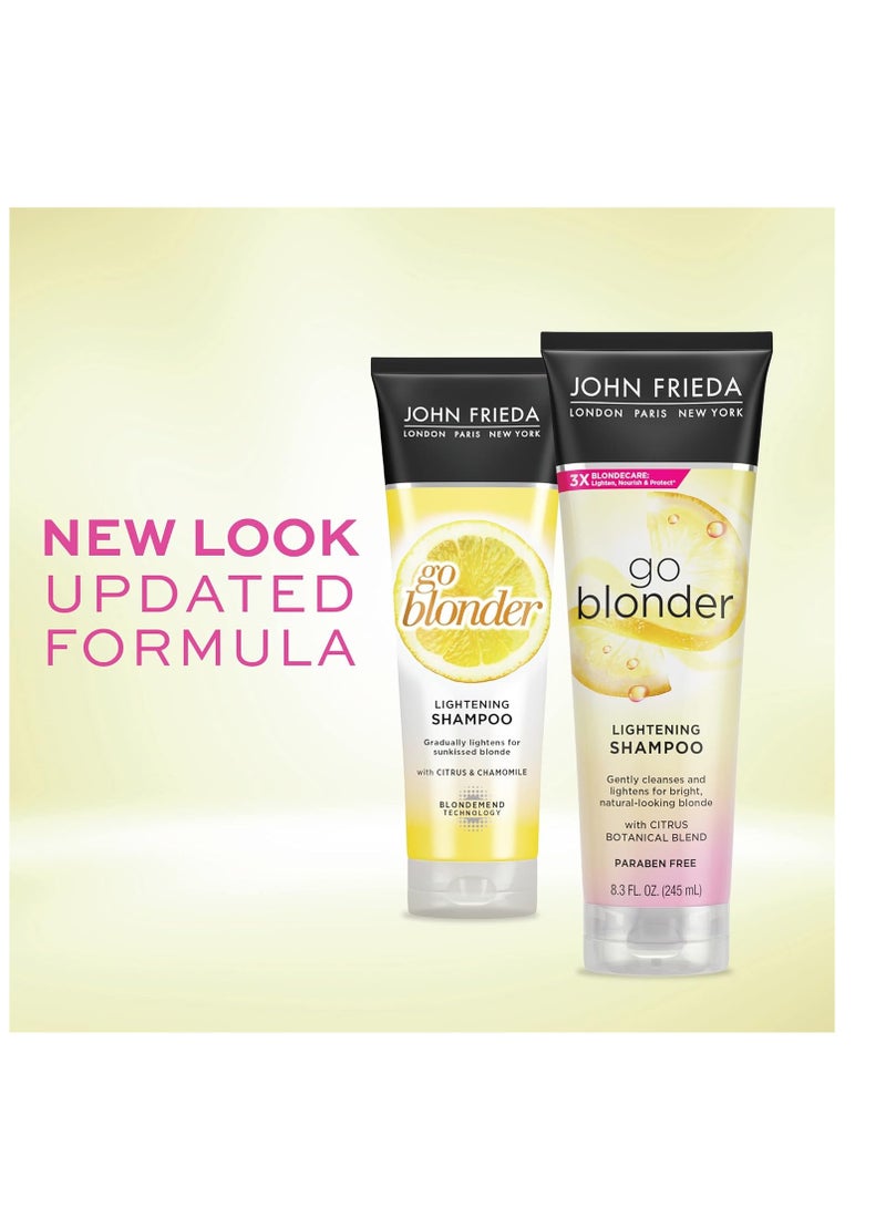 John Frieda Shampoo, Go Blonder Lightening, 8.3 oz, Paraben Free, Vegan Friendly, for Blonde Color-Treated Hair