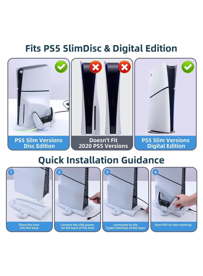 Cooling Station and Controller Charging Station for PS5 Slim Stand