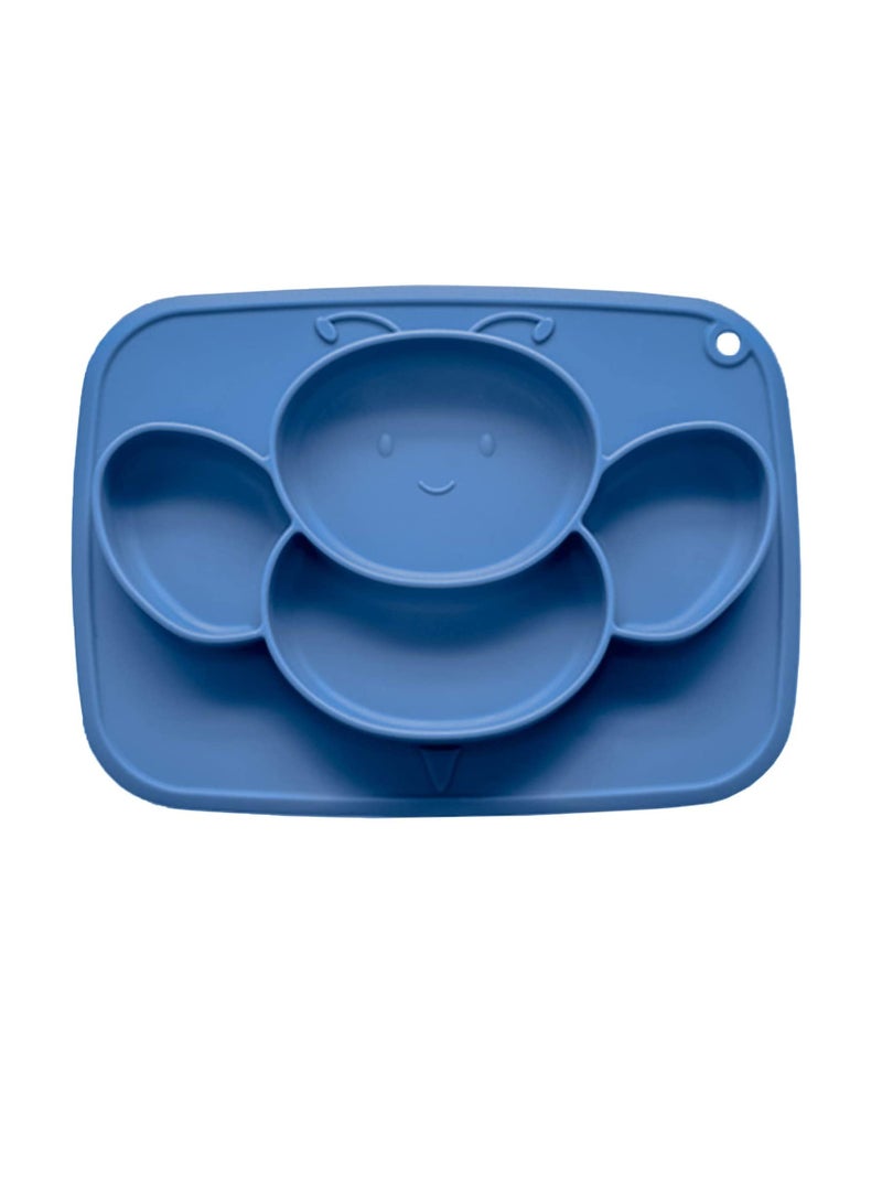 Baby Plates with Divided, Suction Babies Plates, Food-Grade Silicone Divided Placemat for Babies Infants Toddlers Kids Dishes, Stick to High Chair Trays and Table,Microwave Dishwasher Safe