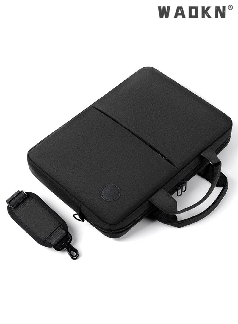 15.6 Inch Laptop Bag Lightweight PU Computer Bag Travel Business Briefcase Water Resistance Shoulder Messenger Bag Shoulder Bag with Strap for Men and Women Work Office