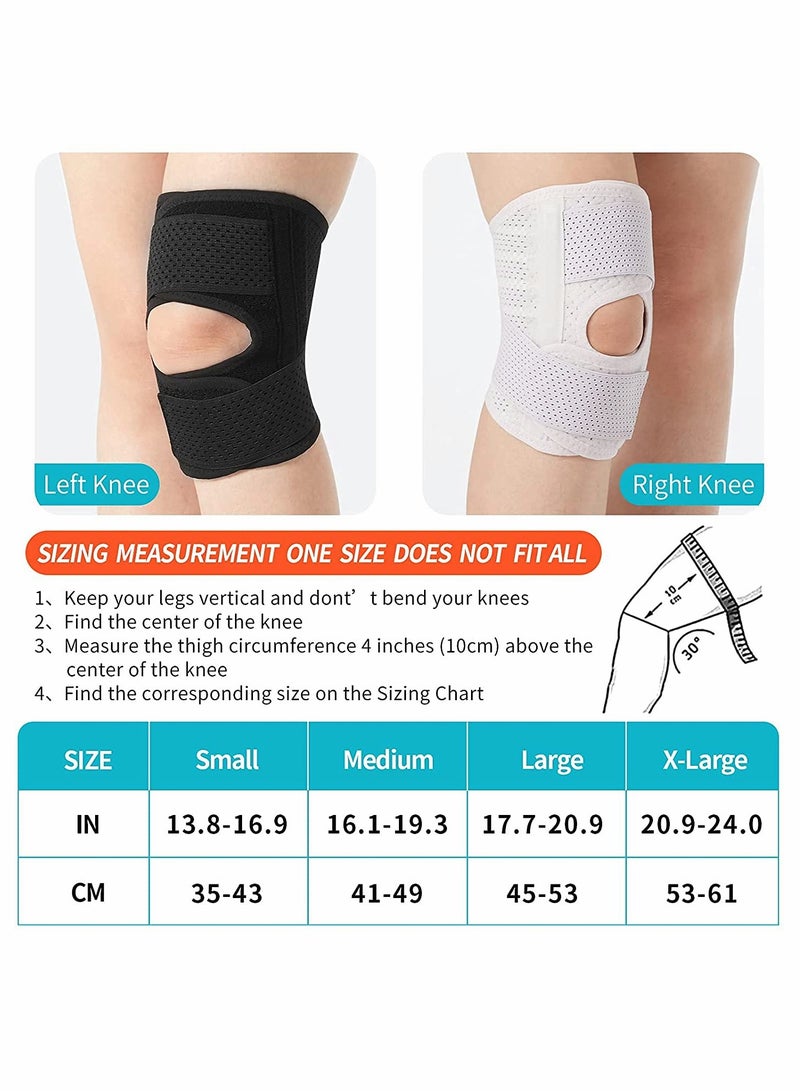 Knee Brace with Side Stabilizers Relieve Meniscal Tear Knee Pain ACL MCL Arthritis, Breathable Adjustable Knee Support Suitable for Men and Women with Sports Injuries