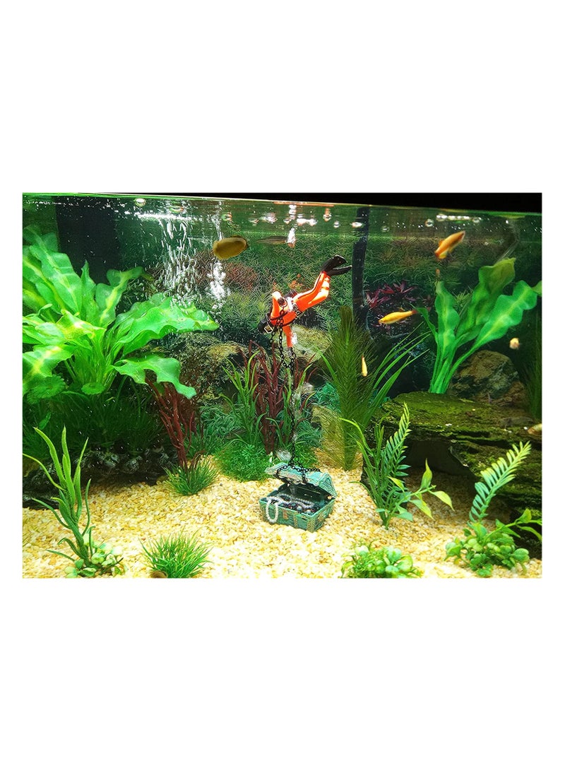 Aquarium Decoration, Floating Diver Ornament Fish Tank Landscape Micro Aquatic Decor Nautical Fish Tank Decor Submarine Adventure Ornament Sea Treasure Decor for Home Fish Tank Arts Crafts Decorating