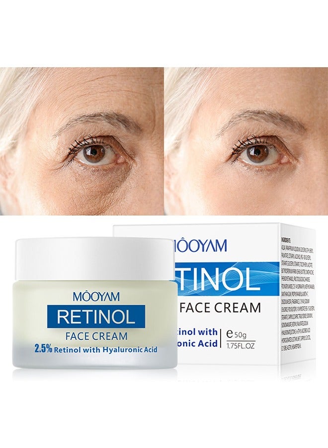 Retinol Face Cream, Ant-Aging Wrinkle Firming Cream, Retinol Firming and  Hyaluronic Acid Revitalizing Cream 50g