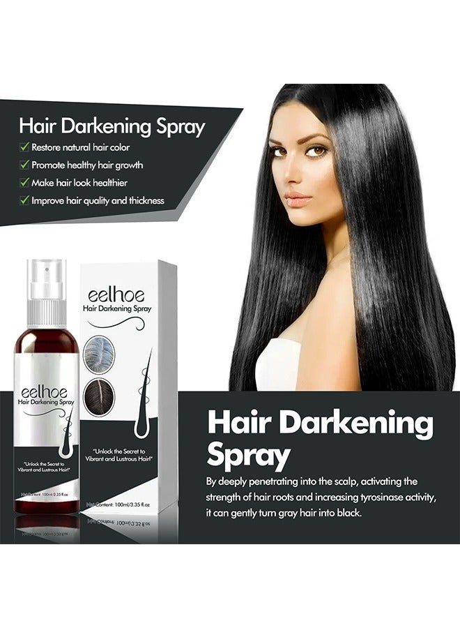 Hair Darkening Spray- Darkenal Anti Greying Hair Serum, 2% Greyverse, Melanin Synthesis, Naturally Pigmented,Hair black,Thinning And Shiny, No Synthetic Colours 100Ml