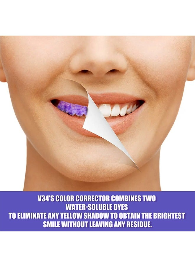 V34 Colour Corrector Foam, Toothpaste for Teeth Whitening, Yellow Teeth Cleaning, Colour Corrector and Effective Stains Removal, Oral Hygiene Care and Health 45ml