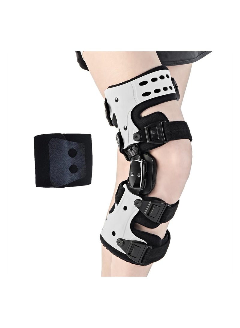 OA Unloader Knee Brace, Osteoarthritis Adjustable ROM Stabilizing Protection, Knee Brace for Osteoarthritis, Arthritis Pain, Cartilage Repair, Bone on Bone Knee Joint Pain (Right White)