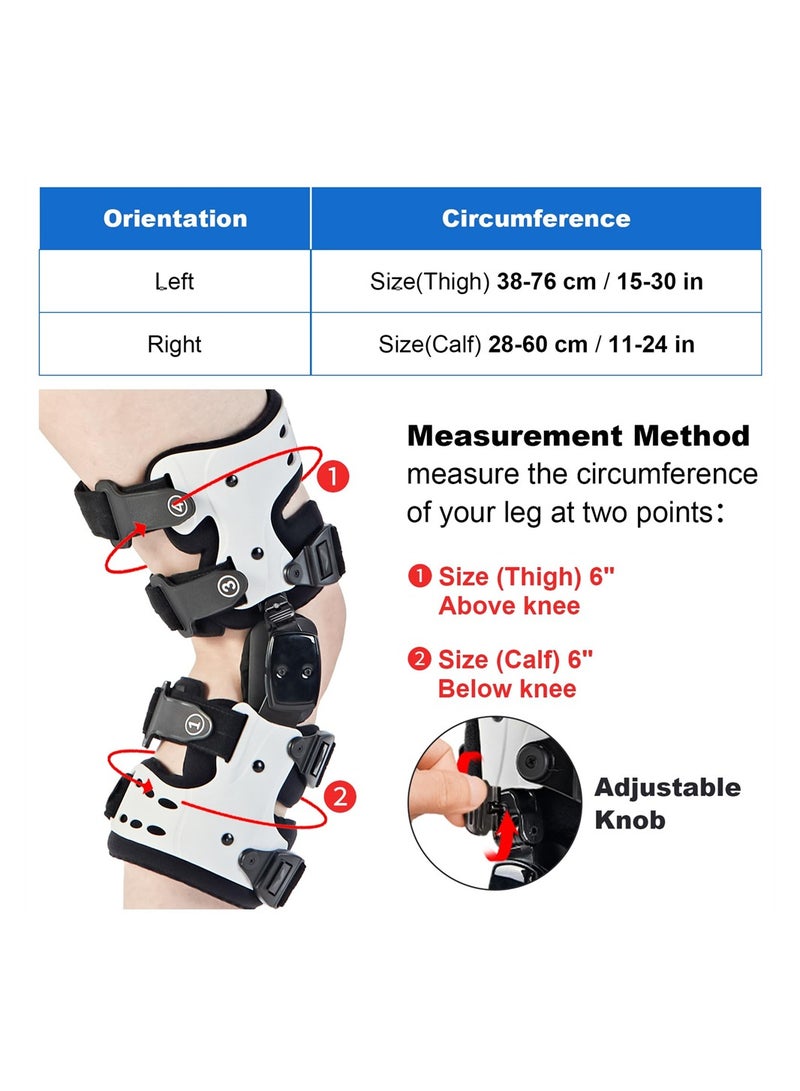 OA Unloader Knee Brace, Osteoarthritis Adjustable ROM Stabilizing Protection, Knee Brace for Osteoarthritis, Arthritis Pain, Cartilage Repair, Bone on Bone Knee Joint Pain (Right White)