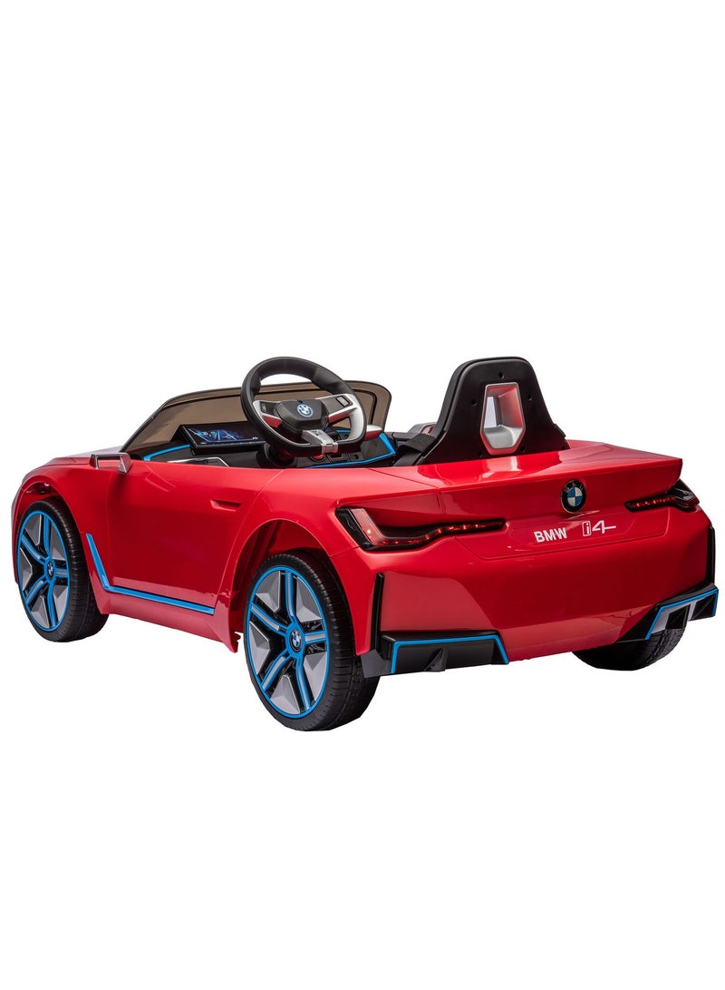BMW I4 Official Licensed Kids Electric Ride On Toy Car With Remote Control Best Gift For Kids-Red