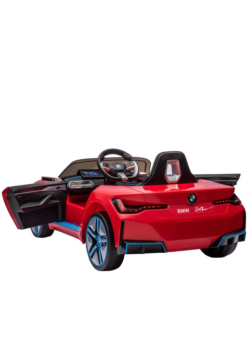 BMW I4 Official Licensed Kids Electric Ride On Toy Car With Remote Control Best Gift For Kids-Red