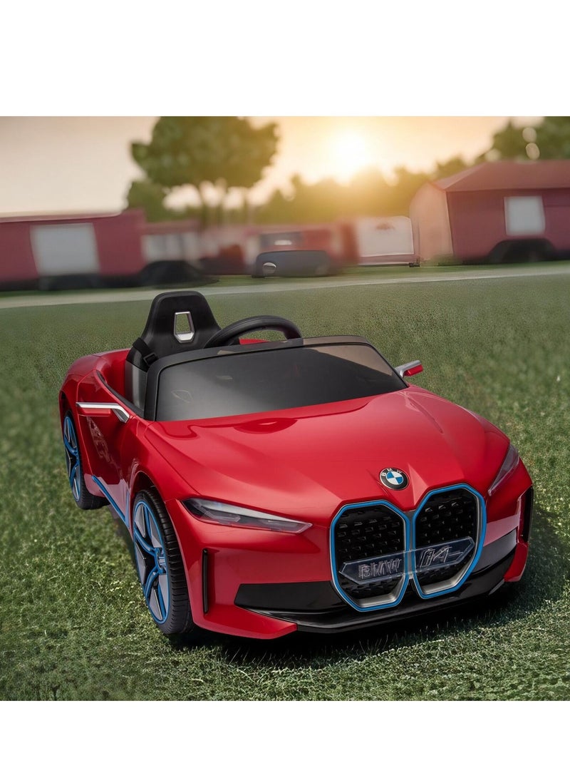 BMW I4 Official Licensed Kids Electric Ride On Toy Car With Remote Control Best Gift For Kids-Red