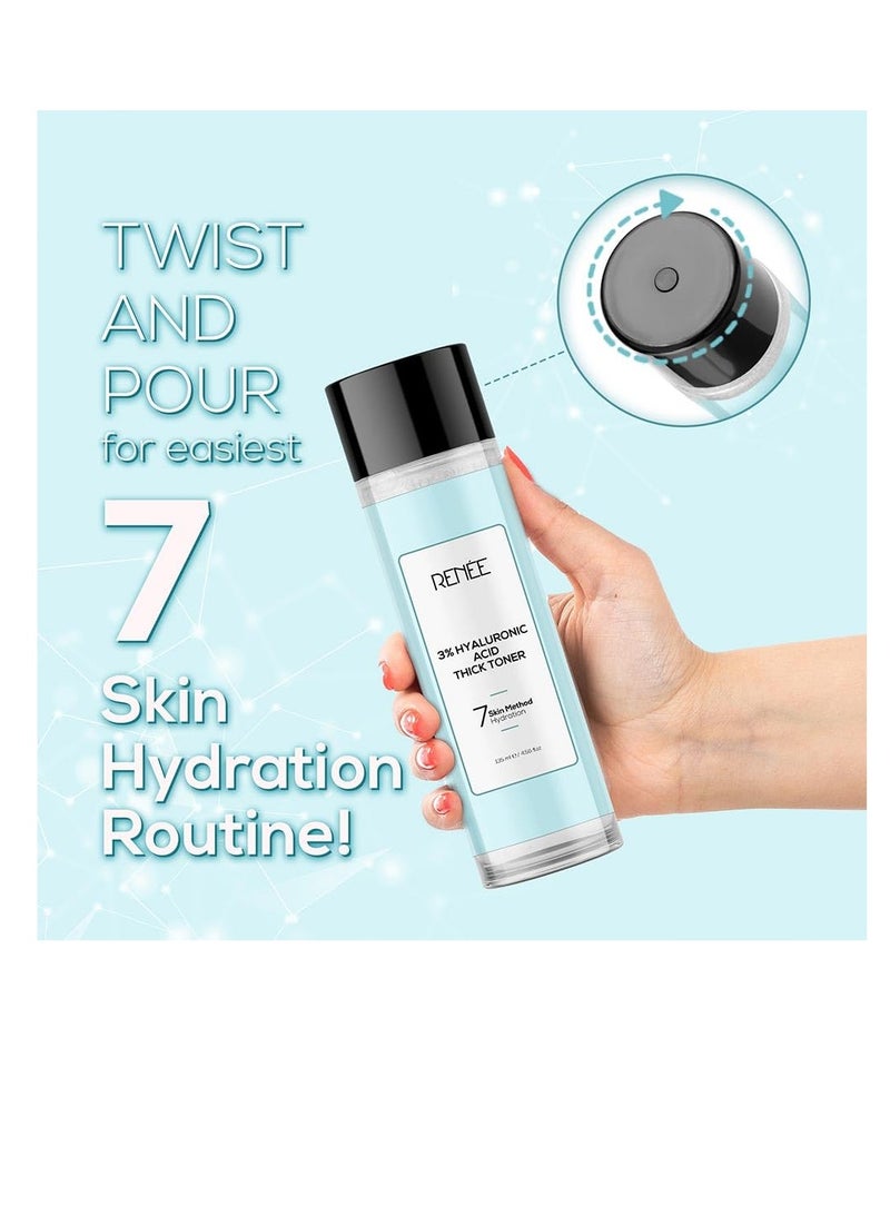 RENEE 3% Hyaluronic Acid Thick Face Toner for Intense Hydration and Glassy Luminous Radiant SkinReduces Fine Lines Contains Vitamin B5 and Cucumber Extract Soothes and Moisturizes Dewy Finish 135 Ml