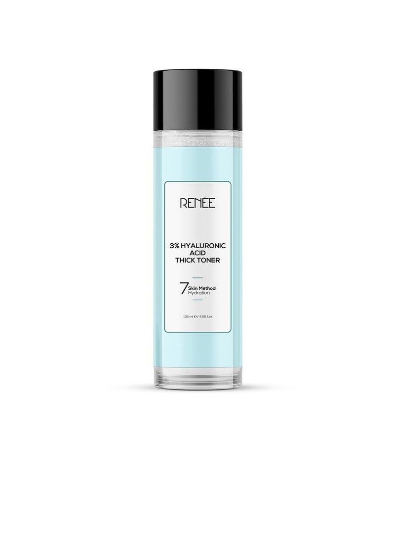 RENEE 3% Hyaluronic Acid Thick Face Toner for Intense Hydration and Glassy Luminous Radiant SkinReduces Fine Lines Contains Vitamin B5 and Cucumber Extract Soothes and Moisturizes Dewy Finish 135 Ml