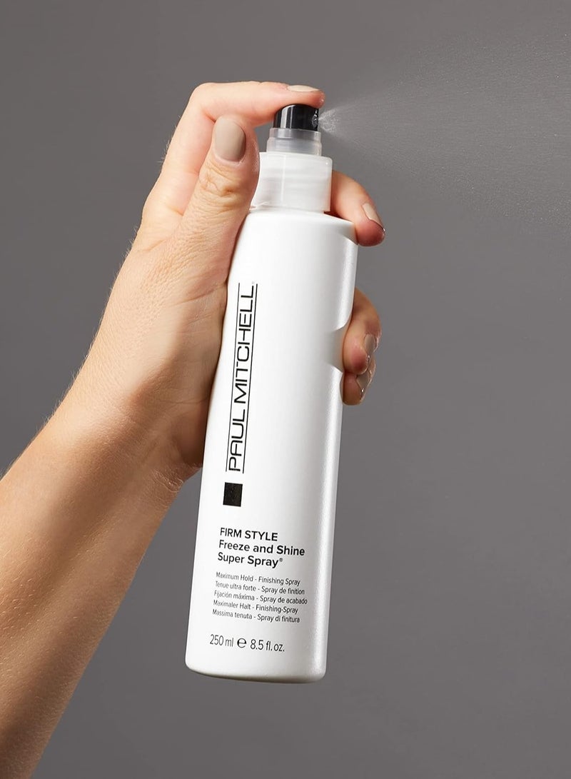 Paul Mitchell Freeze and Shine Super Hairspray, Maximum Hold, Shiny Finish Hairspray, For Coarse Hair