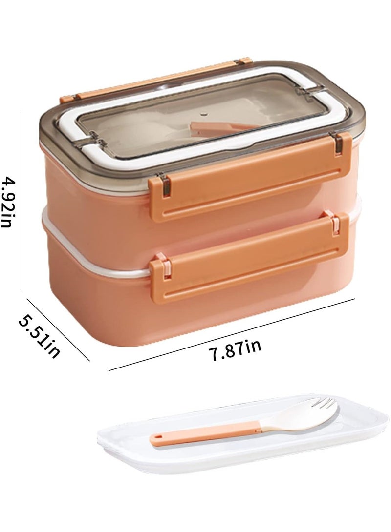Stainless Steel Lunch Box - Insulated Bento Box Multifunctional Containers Food Containers with 2 Compartments,Tableware, Nylon insulation bag (1.6L Pink)