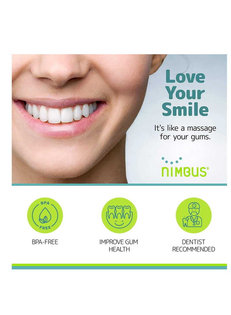 Nimbus Extra Soft Toothbrushes (Compact Size Head) Periodontist Design Tapered Bristles for Sensitive Teeth and Receding Gums, Individually Wrapped Plaque Remover Toothbrush (5 Pack, Colors May Vary)
