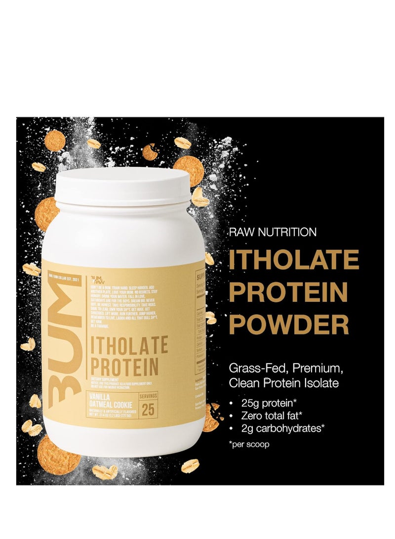 RAW CBUM Itholate Protein - Chris Bumstead's Elite Whey Isolate, Zero Fat, Supreme Digestibility, Champion-Grade Muscle Nutrition - Vanilla Oatmeal Cookie, 25 Servings