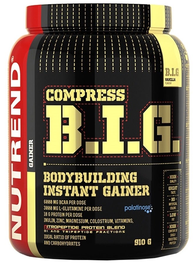 NUTREND compress big bodybuilding 18 gm protein per serving  instant mass gainer 910 gm vanilla