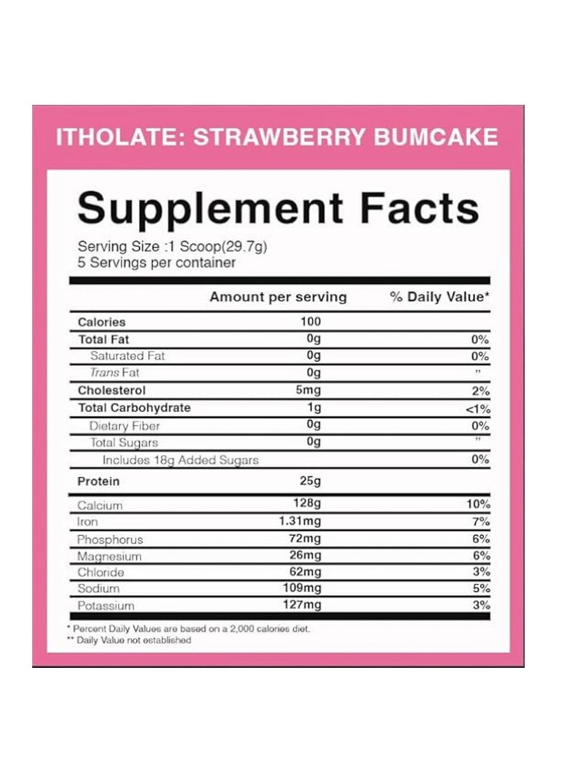 RAW Itholate Protein - Strawberry Cake, 800gr, 1.64 Lbs, 25 Servings
