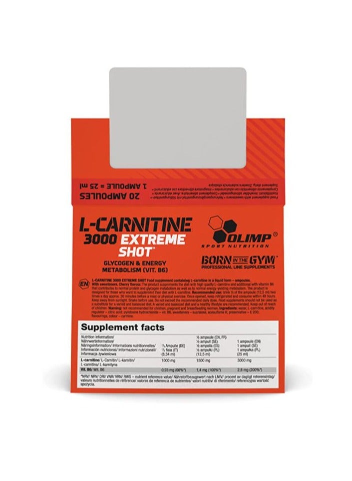 Olimp L-Carnitine 3000 Extreme Shot Orange 20 x 25 ml