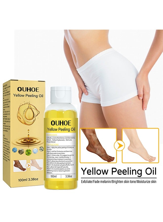 Yellow Peeling Oil Super Strength Exfoliating Dark Skin for Body, Cleansing and Moisturizing100ml