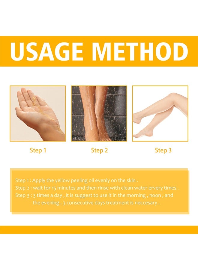 Yellow Peeling Oil Super Strength Exfoliating Dark Skin for Body, Cleansing and Moisturizing100ml