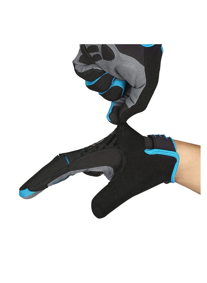 Cycling Gloves, Full Finger Mountain Bike Gloves, Winter Thermal Touch Screen Gloves, Breathable Touchscreen Biking Gloves for Men Women Camping, Cycling, Running