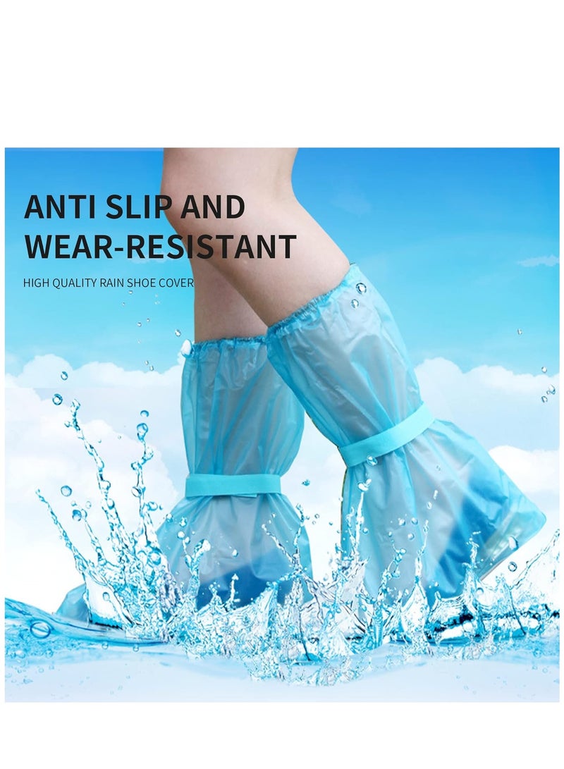 2Pairs Boot and Shoe Covers Water and Skid Resistant Boot Covers Reusable Rain Shoe Covers for Men Women Galoshes Rain Boots Overshoe