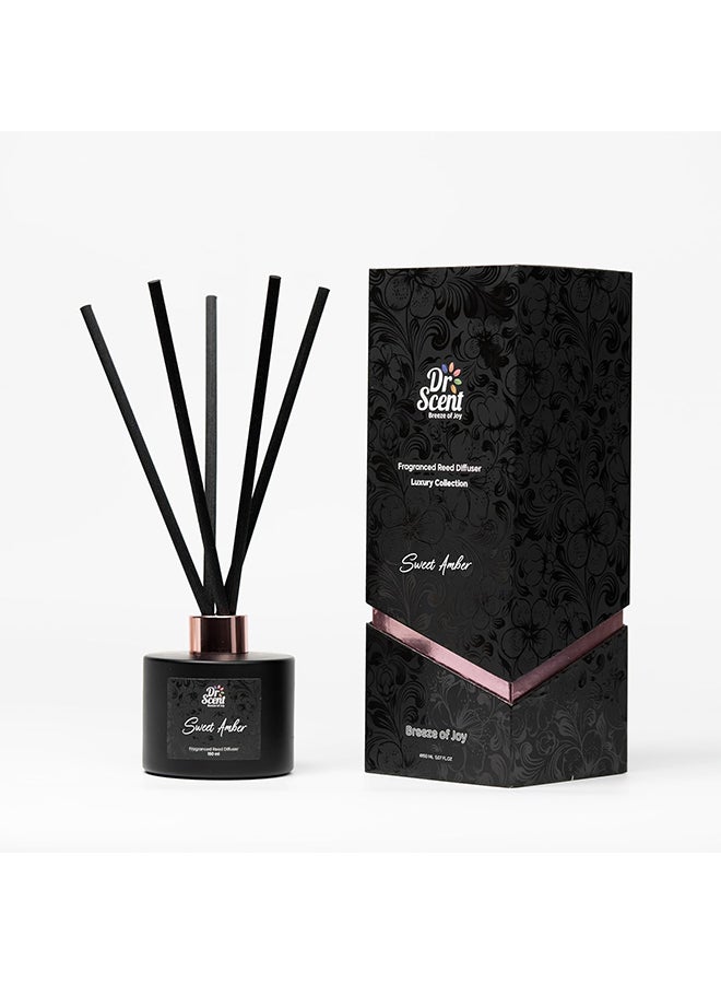 Dr Scent Breeze of Joy Reed Diffuser, A Symphony of Joyful Scents for Your Space - 150ml (Sweet Amber)