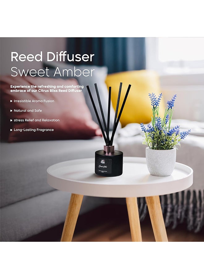 Dr Scent Breeze of Joy Reed Diffuser, A Symphony of Joyful Scents for Your Space - 150ml (Sweet Amber)