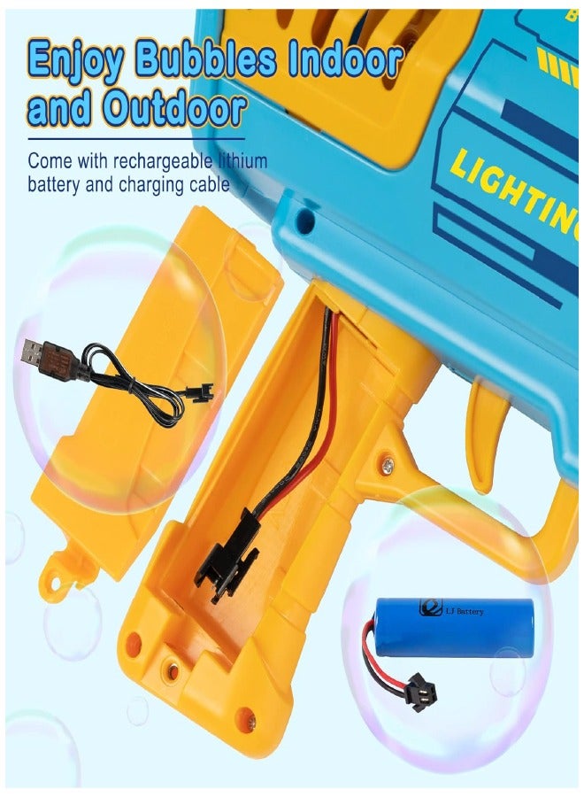 B/O ONE KEY BUBBLE GUN WITH LIGHT (69 HOLES) 2 COLORS ASSORTED INCLUDING 1*3.7V Li-BATTERY & 1*USB 60ml*2