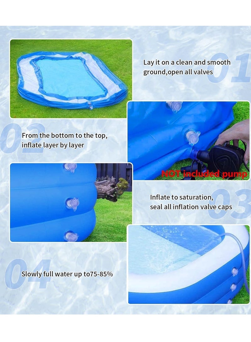 Inflatable Swimming Pool Large Blow up Pool Above Ground Swimming Pool for Family Pools for Kid 82.67 x 55.11 x 23.62