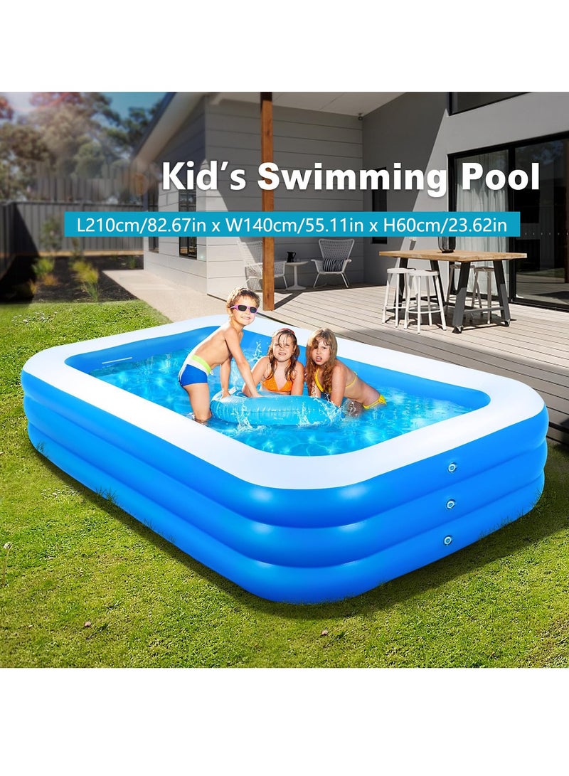 Inflatable Swimming Pool Large Blow up Pool Above Ground Swimming Pool for Family Pools for Kid 82.67 x 55.11 x 23.62