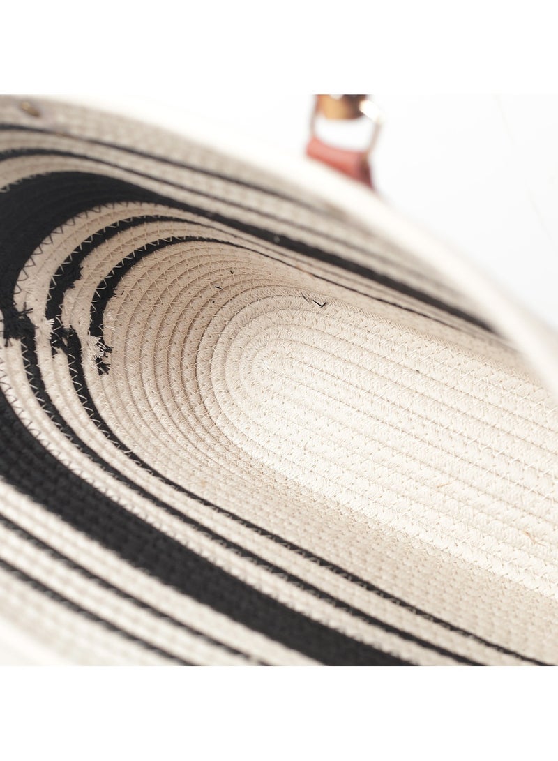 New Minimalist High-Capacity Striped Grass Woven Bag