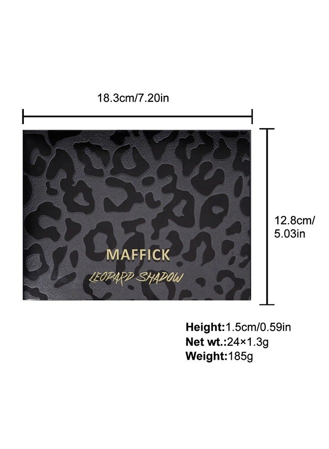 Eye Shadow,24-Color Leopard Eyeshadow Palette - Color Changing Pearl Light, Matte Finish, Long-lasting Makeup #02
