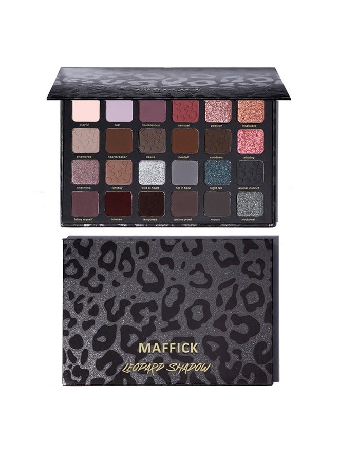 Eye Shadow,24-Color Leopard Eyeshadow Palette - Color Changing Pearl Light, Matte Finish, Long-lasting Makeup #02