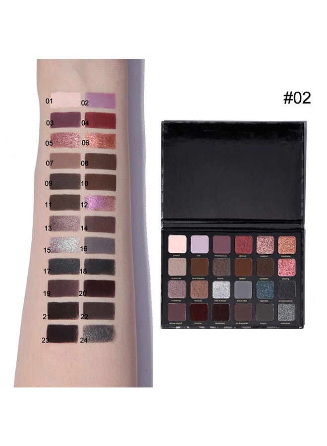 Eye Shadow,24-Color Leopard Eyeshadow Palette - Color Changing Pearl Light, Matte Finish, Long-lasting Makeup #02