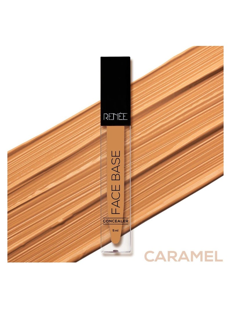RENEE Face Base Liquid Concealer   Caramel  5ml   Enriched With Jojoba Weightless Long lasting  Full Coverage Finish with Easy Blend Formula